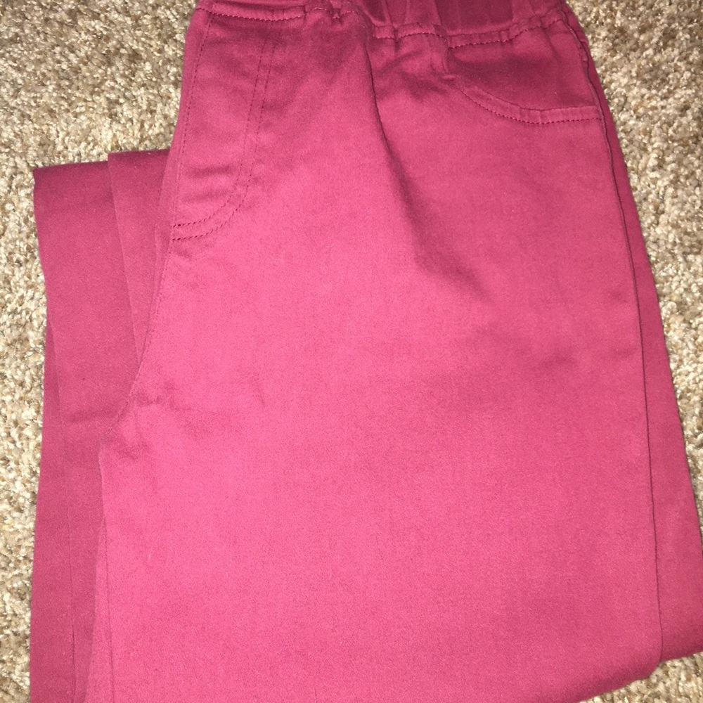 Red skinny jeans